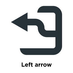 Left arrow icon vector sign and symbol isolated on white background, Left arrow logo concept
