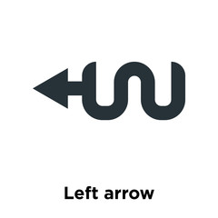 Left arrow icon vector sign and symbol isolated on white background, Left arrow logo concept