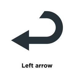 Left arrow icon vector sign and symbol isolated on white background, Left arrow logo concept