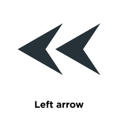 Left arrow icon vector sign and symbol isolated on white background, Left arrow logo concept