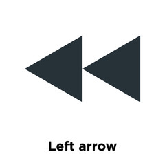 Left arrow icon vector sign and symbol isolated on white background, Left arrow logo concept