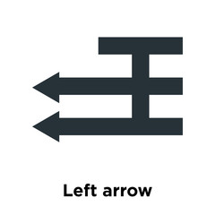 Obraz premium Left arrow icon vector sign and symbol isolated on white background, Left arrow logo concept
