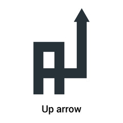 Up arrow icon vector sign and symbol isolated on white background, Up arrow logo concept