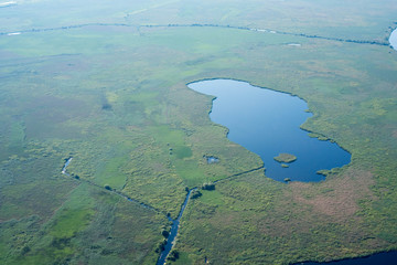 Danube Delta Aerial View over Unique Nature