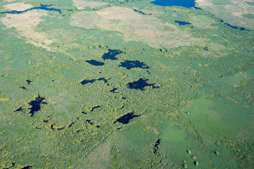 Aerial View over Danube Delta Marshland, Romania