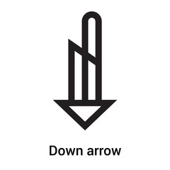 Down arrow icon vector sign and symbol isolated on white background, Down arrow logo concept