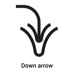 Down arrow icon vector sign and symbol isolated on white background, Down arrow logo concept