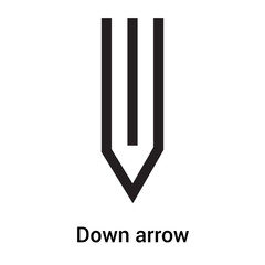 Down arrow icon vector sign and symbol isolated on white background, Down arrow logo concept