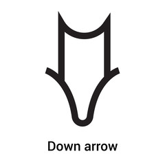 Down arrow icon vector sign and symbol isolated on white background, Down arrow logo concept
