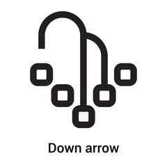 Down arrow icon vector sign and symbol isolated on white background, Down arrow logo concept