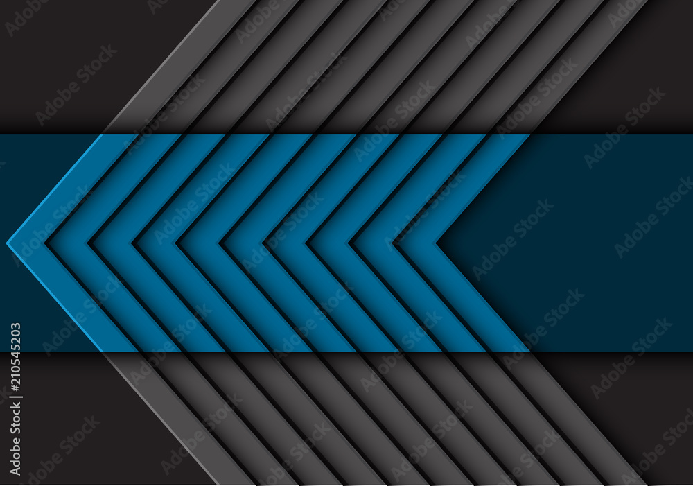 Poster abstract blue gray arrow pattern on dark design modern futurisitc background vector illustration.