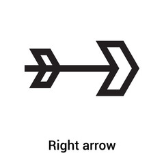 Right arrow icon vector sign and symbol isolated on white background, Right arrow logo concept