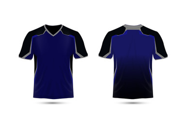 Blue and black layout e-sport t-shirt design template