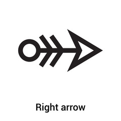 Right arrow icon vector sign and symbol isolated on white background, Right arrow logo concept