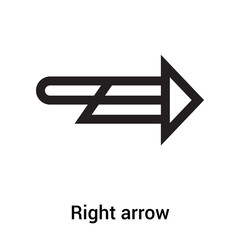 Right arrow icon vector sign and symbol isolated on white background, Right arrow logo concept