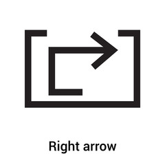 Fototapeta premium Right arrow icon vector sign and symbol isolated on white background, Right arrow logo concept