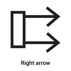 Right arrow icon vector sign and symbol isolated on white background, Right arrow logo concept