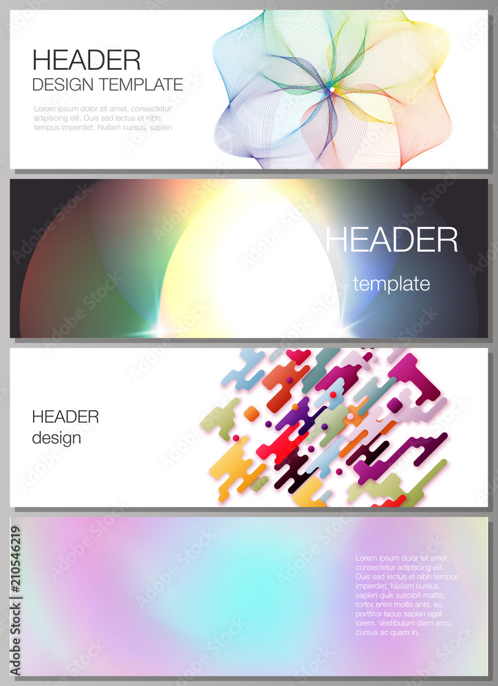 Aufkleber the minimalistic vector illustration of the editable layout of headers, banner design templates in p
