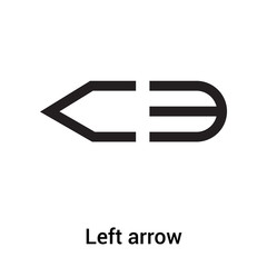 Fototapeta premium Left arrow icon vector sign and symbol isolated on white background, Left arrow logo concept
