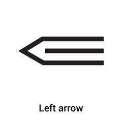 Left arrow icon vector sign and symbol isolated on white background, Left arrow logo concept