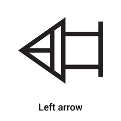 Left arrow icon vector sign and symbol isolated on white background, Left arrow logo concept