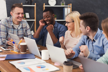 Programmers working in software developing company