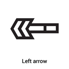 Left arrow icon vector sign and symbol isolated on white background, Left arrow logo concept
