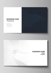 Fototapeta premium The minimalistic abstract vector illustration of the editable layout of two creative business cards design templates. with simple geometric background made from dots.