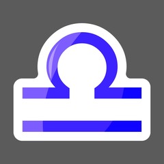 Libra zodiac colored sticker sign. Astrological symbol. Layers grouped for easy editing illustration.  For your design.