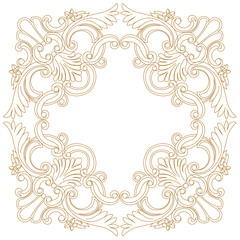 Golden vintage baroque ornament, corner. Retro pattern antique style acanthus. Decorative design element filigree calligraphy vector. - stock vector
