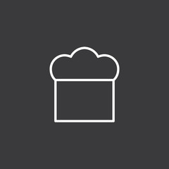 line chef hat icon on dark background