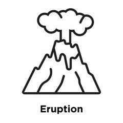Eruption icon vector sign and symbol isolated on white background, Eruption logo concept