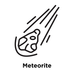 Meteorite icon vector sign and symbol isolated on white background, Meteorite logo concept