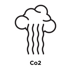 Co2 icon vector sign and symbol isolated on white background, Co2 logo concept