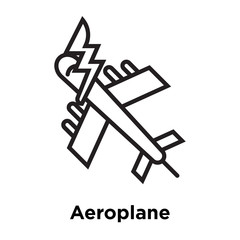 Aeroplane icon vector sign and symbol isolated on white background, Aeroplane logo concept