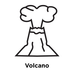 Volcano icon vector sign and symbol isolated on white background, Volcano logo concept