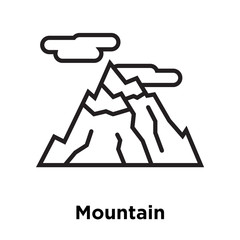 Mountain icon vector sign and symbol isolated on white background, Mountain logo concept