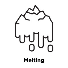 Melting icon vector sign and symbol isolated on white background, Melting logo concept