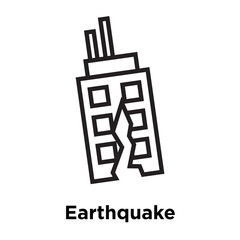 Earthquake icon vector sign and symbol isolated on white background, Earthquake logo concept