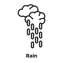 Rain icon vector sign and symbol isolated on white background, Rain logo concept