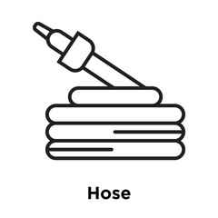 Obraz premium Hose icon vector sign and symbol isolated on white background, Hose logo concept