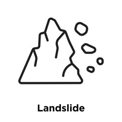 Landslide icon vector sign and symbol isolated on white background, Landslide logo concept