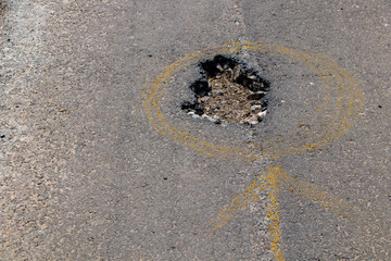 Pothole on Country Road