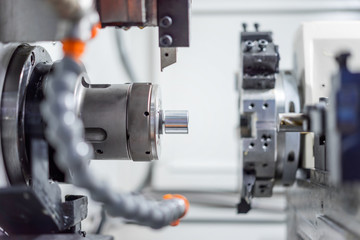 Steel metal automotive parts cutting machine process by CNC lathe