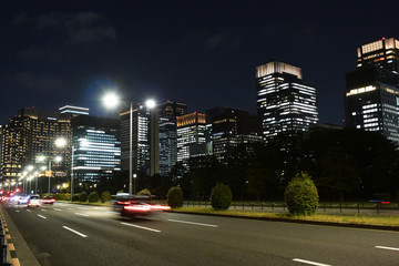 Naklejka premium 東京駅周辺の夜景