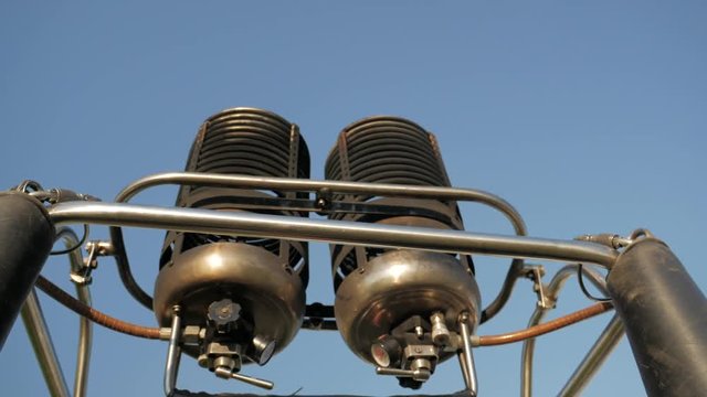 Gas burners - flight control mechanisms and balloon equipment, close-up