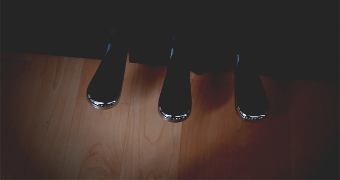 piano pedal with close-up shot
