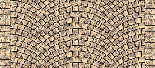 Road curved cobblestone texture 016