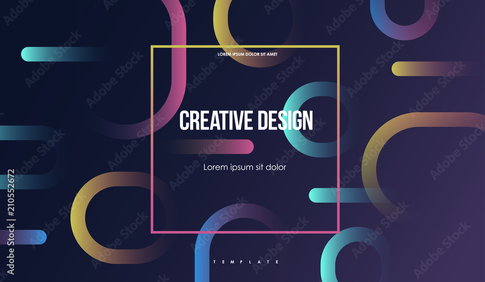 Poster colorful geometric background. minimal abstract template with simple shapes. creative composition fo