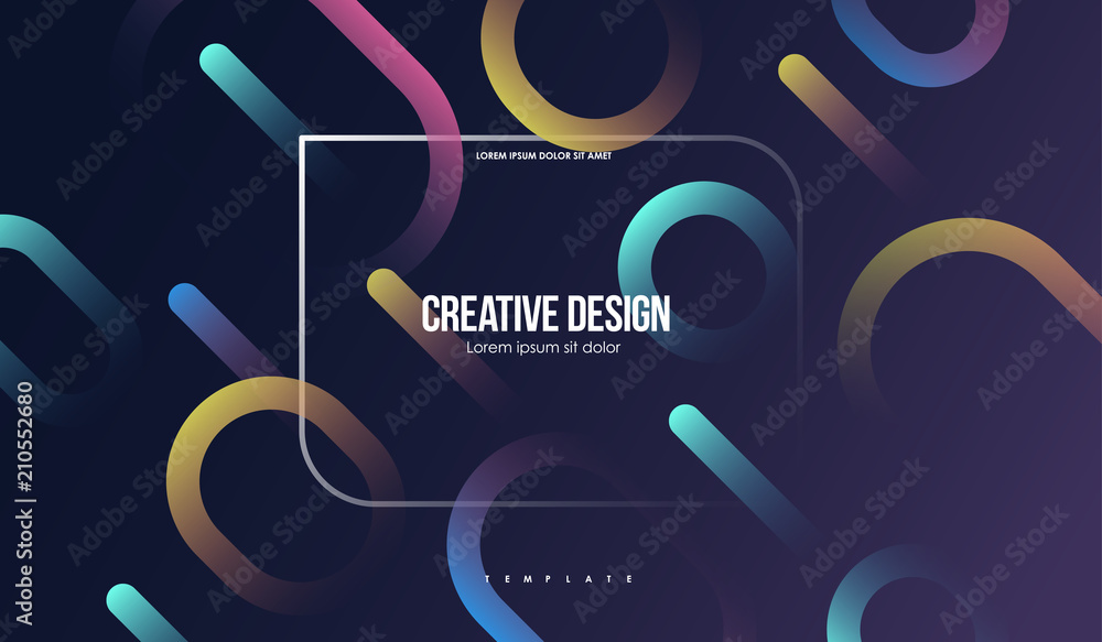 Poster colorful geometric background. minimal abstract template with simple shapes. creative composition fo